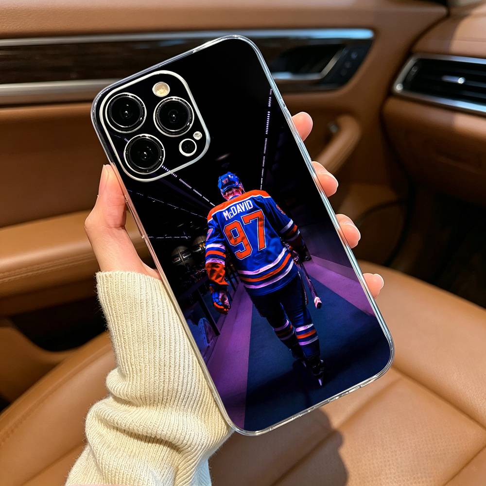 C-Connor McDavid 97 Phone Case For iPhone17,16,15,14,13,12,11 ,Pro Max,16/15/14 Plus Transparent Cover