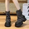 Short Boots Women's Summer 2026 New Autumn Western Denim Single Boots British Style Pants Leg Short Boots