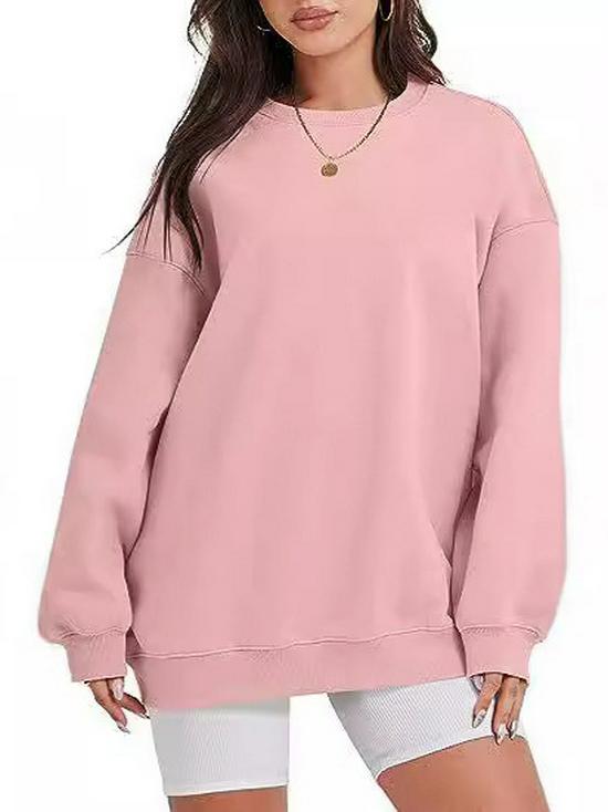 2024 Autumn/Winter Women's Plus Velvet Casual Loose Round Neck Hoodie, European & American Style