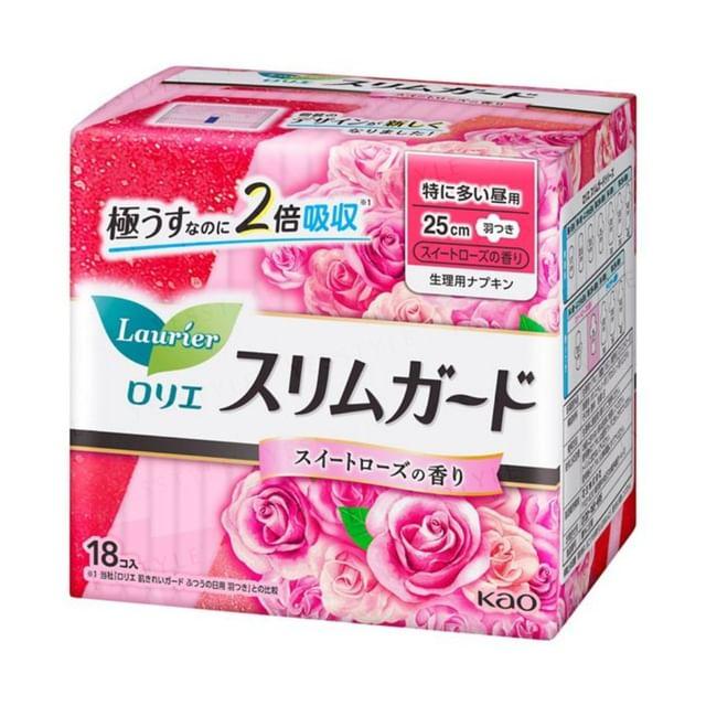 

Kao - Гігієнічні прокладки Laurier Ultra Slim Нічні з крильцями 25 см Rose