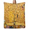 Gustav Klimt Tree of Life Throw Blanket Anti Shedding Soft Fuzzy Blanket for Home