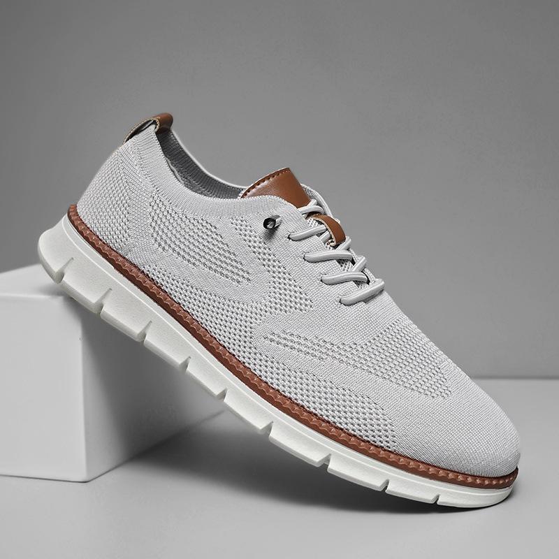 British style summer breathable sneakers fly-woven mesh shoes large size running shoes