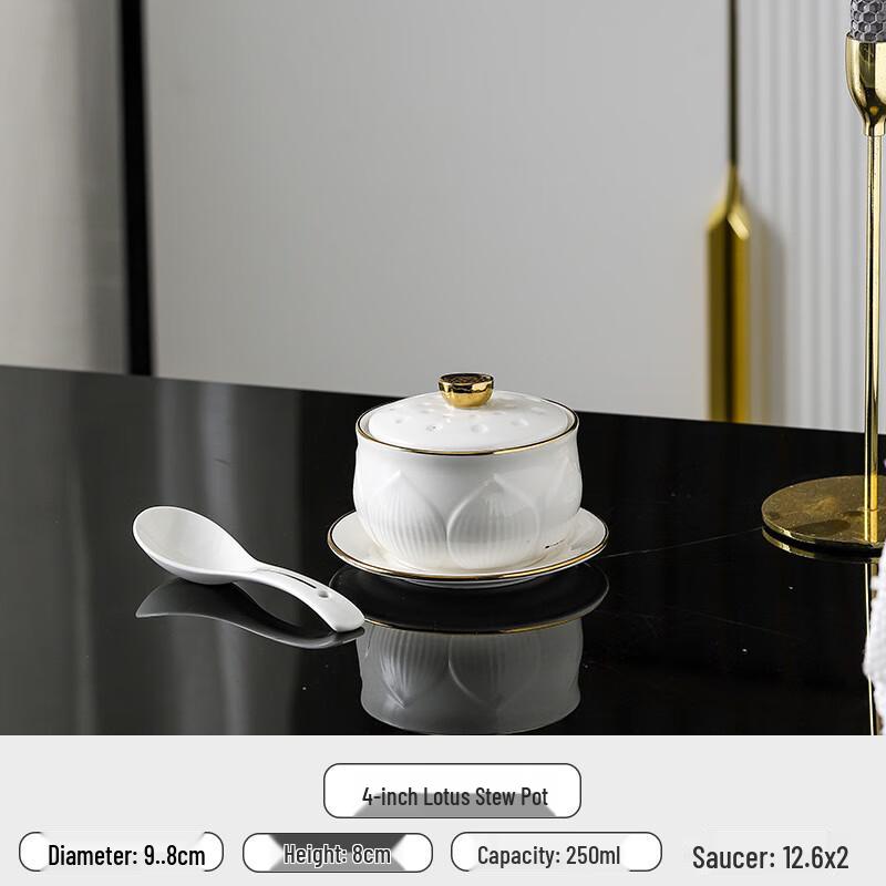 Hotel-Grade Ceramic Double Boiler Stew Pot