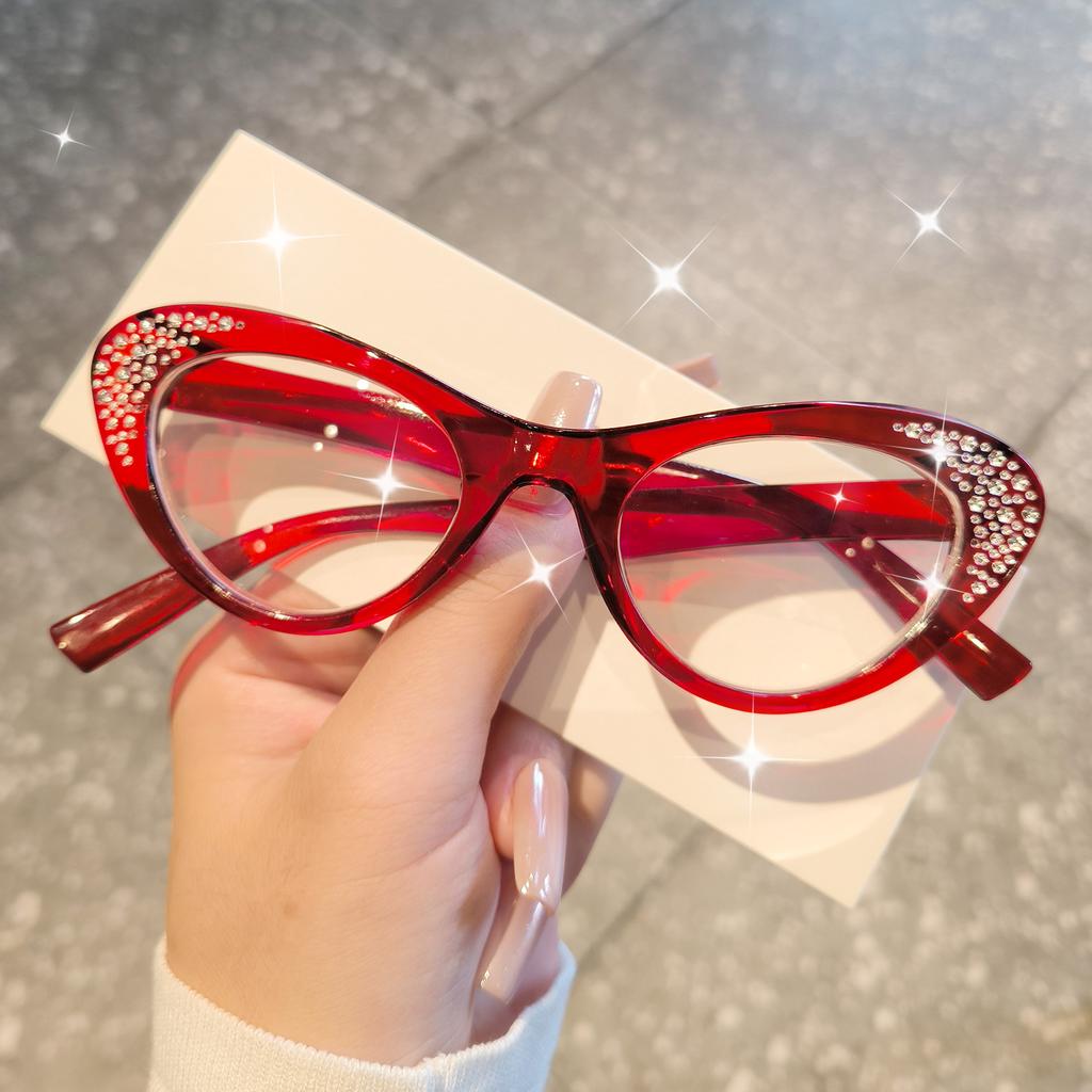 3 Stück Elegante Strass Katzenaugen Lesebrillen für Damen Herren - Vollrand, Katzenauge, Hochdefinitionsglas, +1.0 bis +4.0 Dioptrien