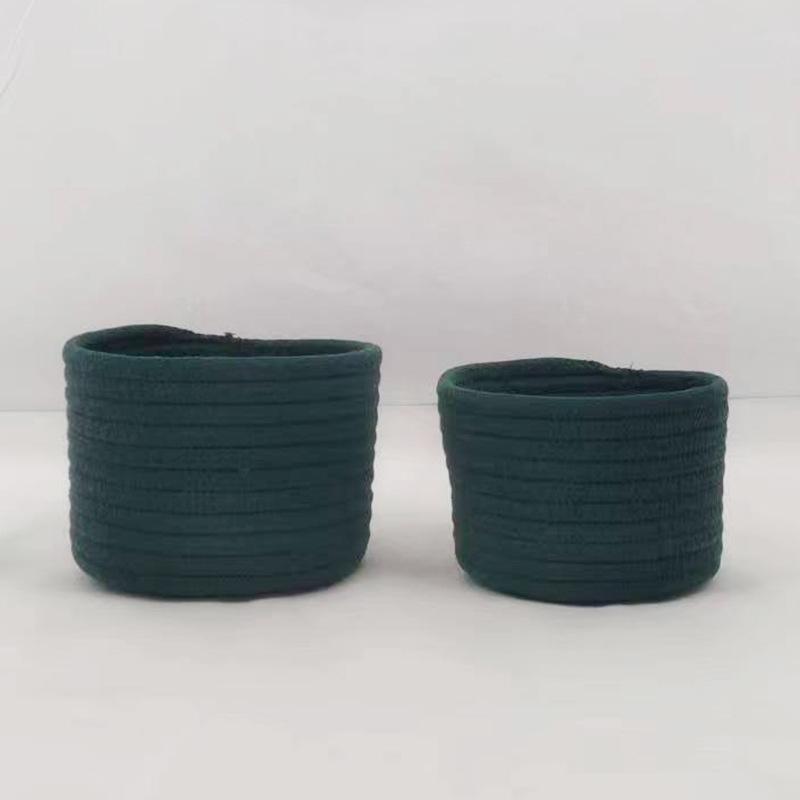 Small Cotton Rope Under Bed Storage Basket - Handwoven Home Organizer Bin for Snacks & Sundries