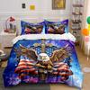 Patriotic Eagle Wall Decor Set Multiple Sizes Kid'S And Adults' Bedroom Exquisite 3Pc Bedding Set, Gift
