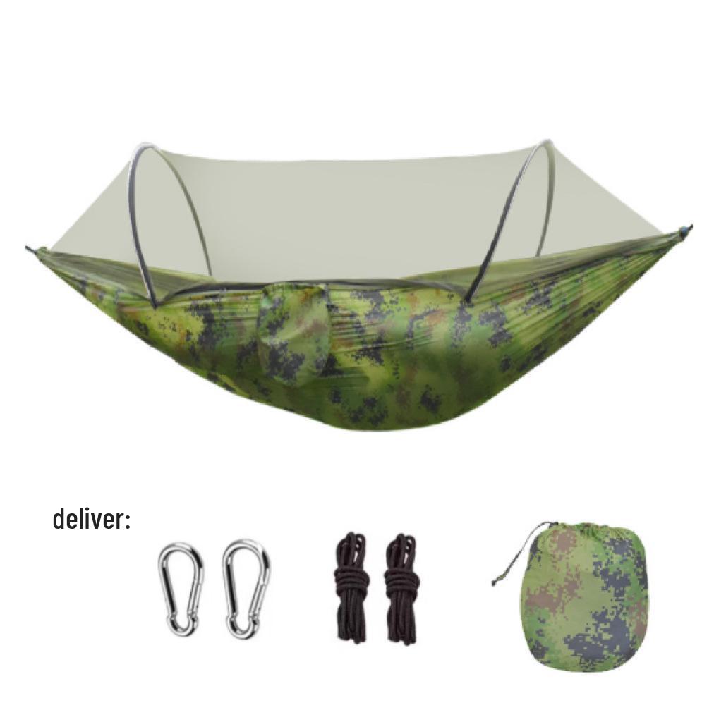 Quick Open Portable Outdoor Hammock with Mosquito Net - Anti-Rollover Design for Adults and Children, Thickened for Camping