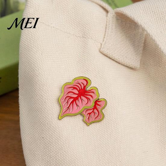 Buntes Blatt Abzeichen Legierung Brosche, Emaille Design Anstecknadel, Pflanzenliebhaber mit glatten Linien Monstera Deliciosa Brosche Helle Farbe, Frischer Stil