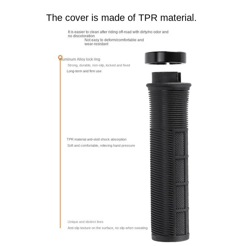 A Pair Deemount TPR Bicycle Handlebar Grips Anti-skid Bar End Comfy Hand Feel MTB Cycling Hand Rest Shock-absorbing Bike Grips