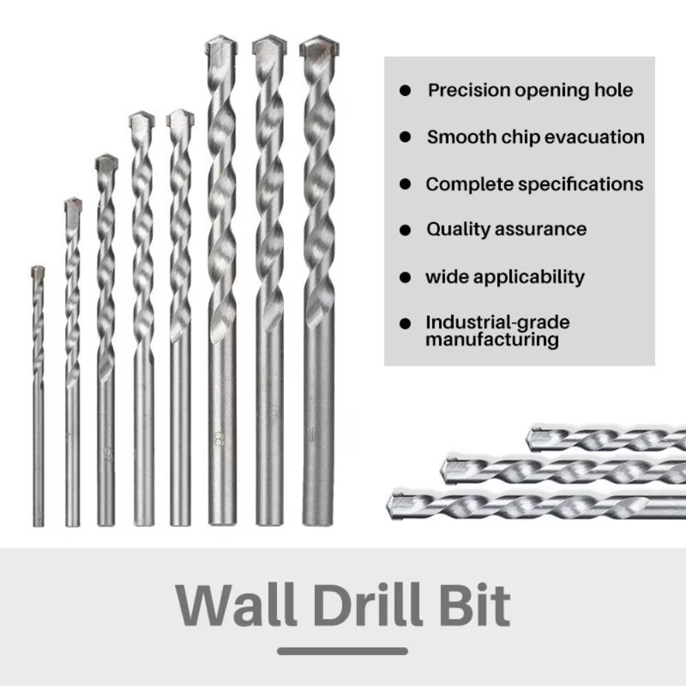 New 4/6/8/12mm Wall Drill Bits High Speed Steel Carbide Tipped Masonry Drill Bit Impact Drills Concrete