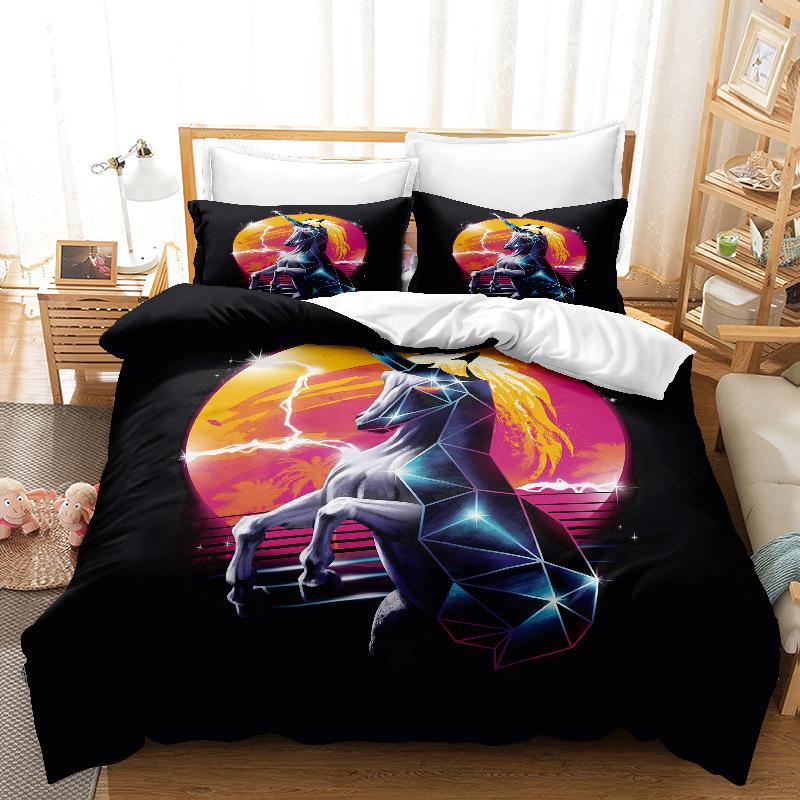 Dream Unicorn Duvet Cover For kids,Single Print,Rainbow,Duckling,Owl,Star Bedding Set,Birthday Gift,Stream,River,Pink Bed Sets