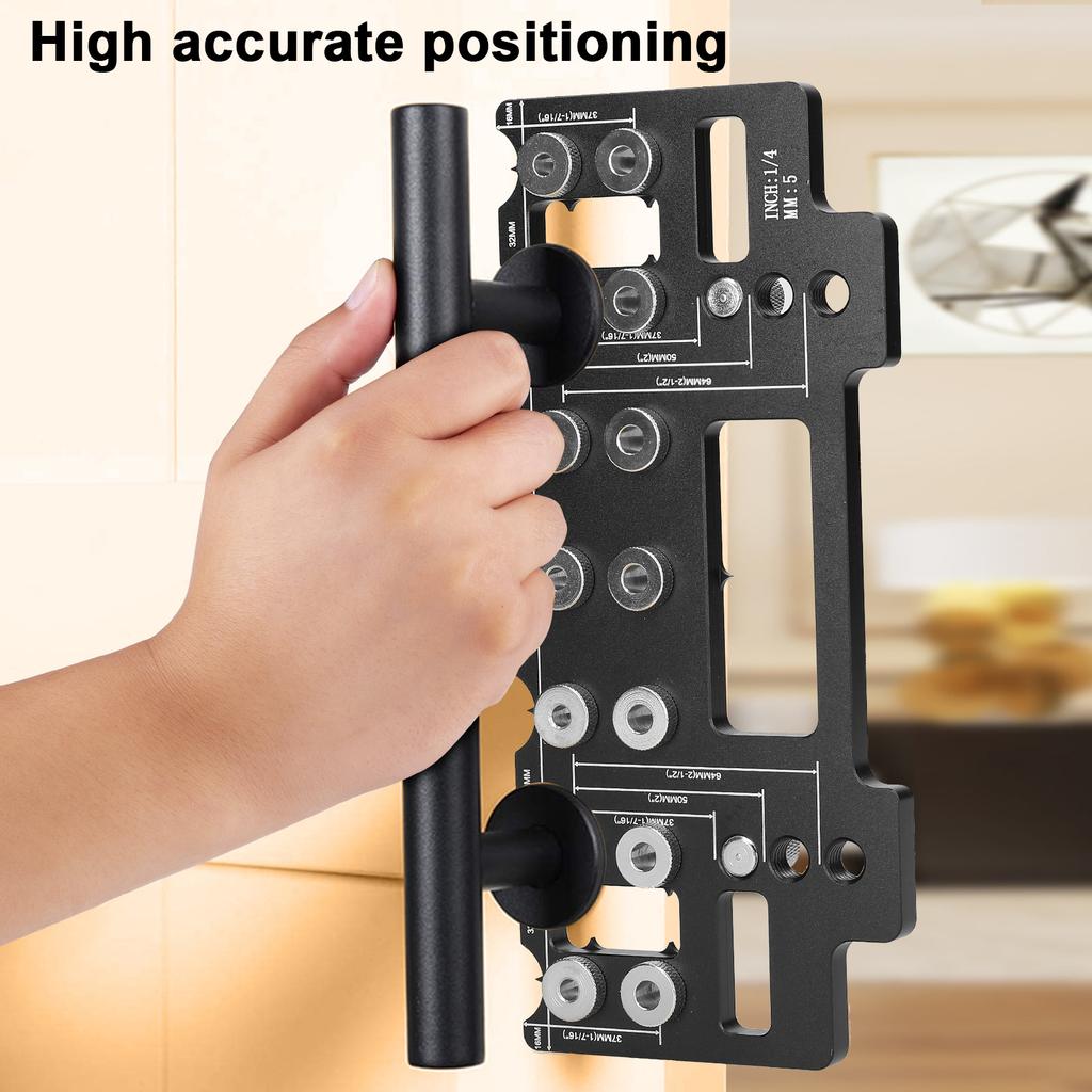Holes Punch Locator Aluminum Alloy Cabinet Handle Hardware Jig Shelf Pin Drill Guide Hole Opener for Door Installation