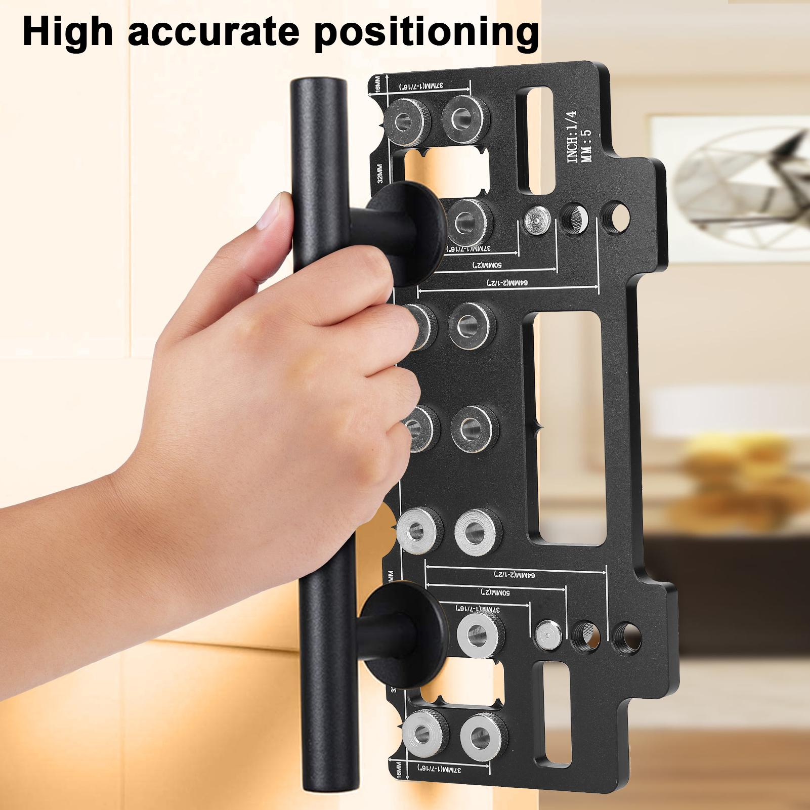 

Holes Punch Locator Aluminum Alloy Cabinet Handle Hardware Jig Shelf Pin Drill Guide Hole Opener for Door Installation красный