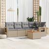 VidaXL Garden Lounge Set with Cushions 6 Pcs, Patio Sofas, Patio Furniture Set, Outdoor Furniture, Beige 3224554