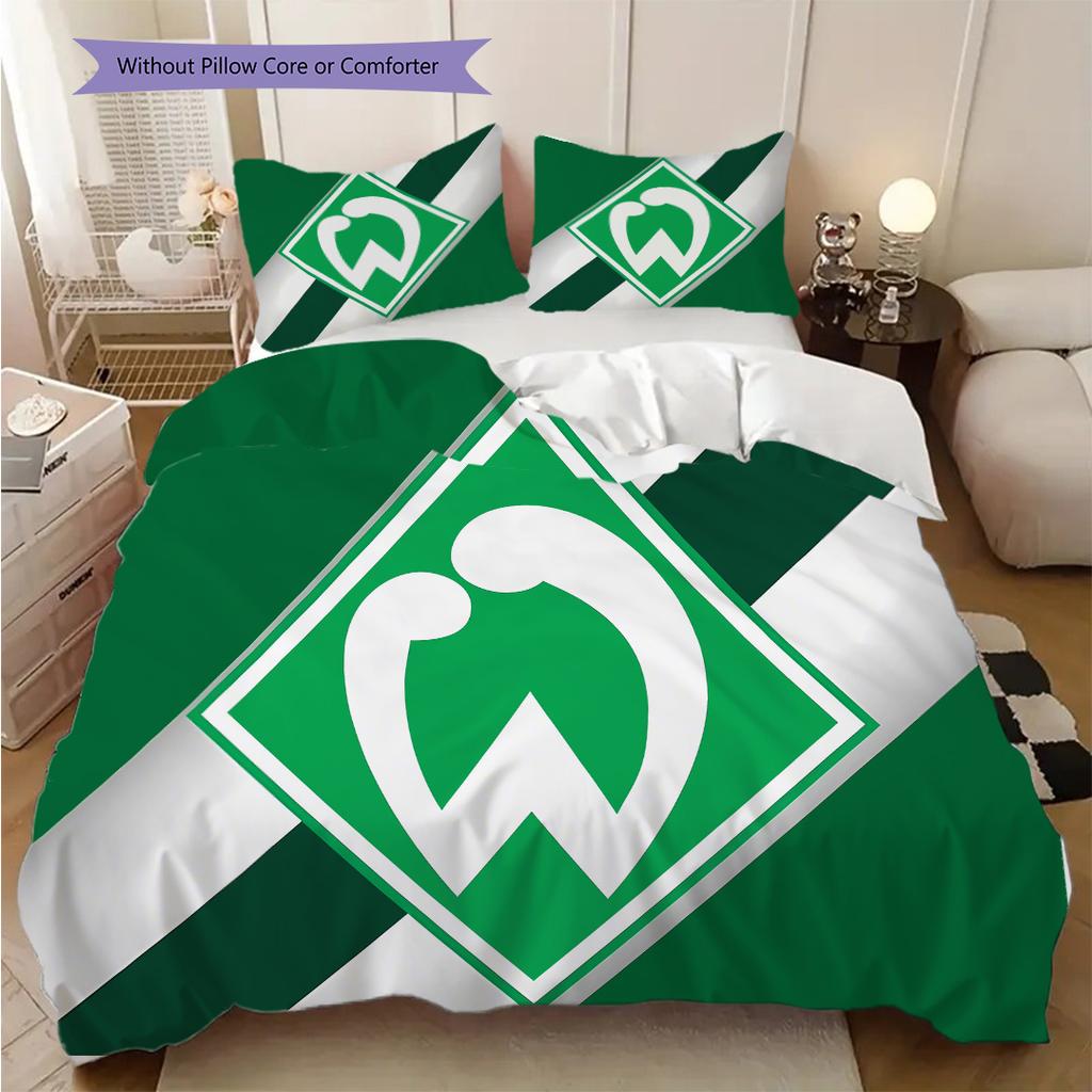 SV Werder Bremen Mönster Sängkläder Täcke Set Örngott Kuddfodral Heminredning Födelsedagspresent (1 * påslakan + 2 * örngott, utan kärna)