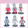 Character Cartoon Ultraman Mini Model Ornament Six Pieces Set For Decor Desktop