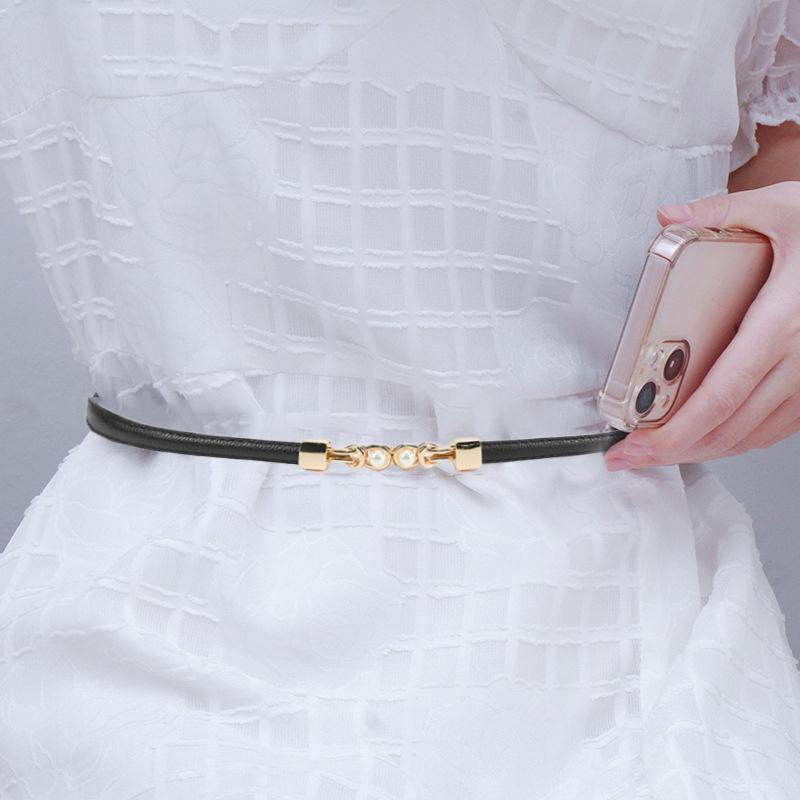 Adjustable Thin Waist Belt for Women Fashion Slimming Buckle Suit Dress Skirt Date and Office Use