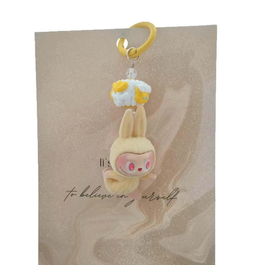 New Flocking Mini Yoga Cute Keychain Doll Bag Pendant Cute Schoolbag Gift Pendant