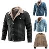 Herren-Jeansjacke, Herbst und Winter, koreanische Version, Revers, gewaschen, Modetrend, Herren-Plüsch und dicker Lamm-Plüsch-Clip