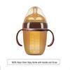 Wide-Mouth Silicone Baby Bottle with Handle, Anti-Colic, Breastfeeding Mimic, Gravity Ball for Weaning.