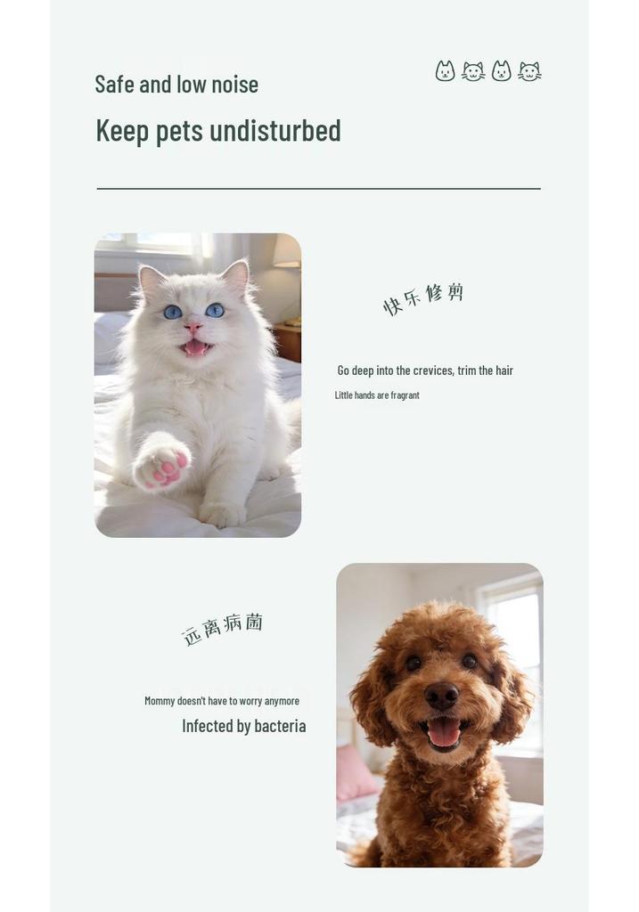 Rechargeable Pet Hair Trimmer for Paws, Eyes, Tail, and Pads