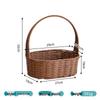 Pastoral Woven Rattan Flower Basket for Home Storage and Picking