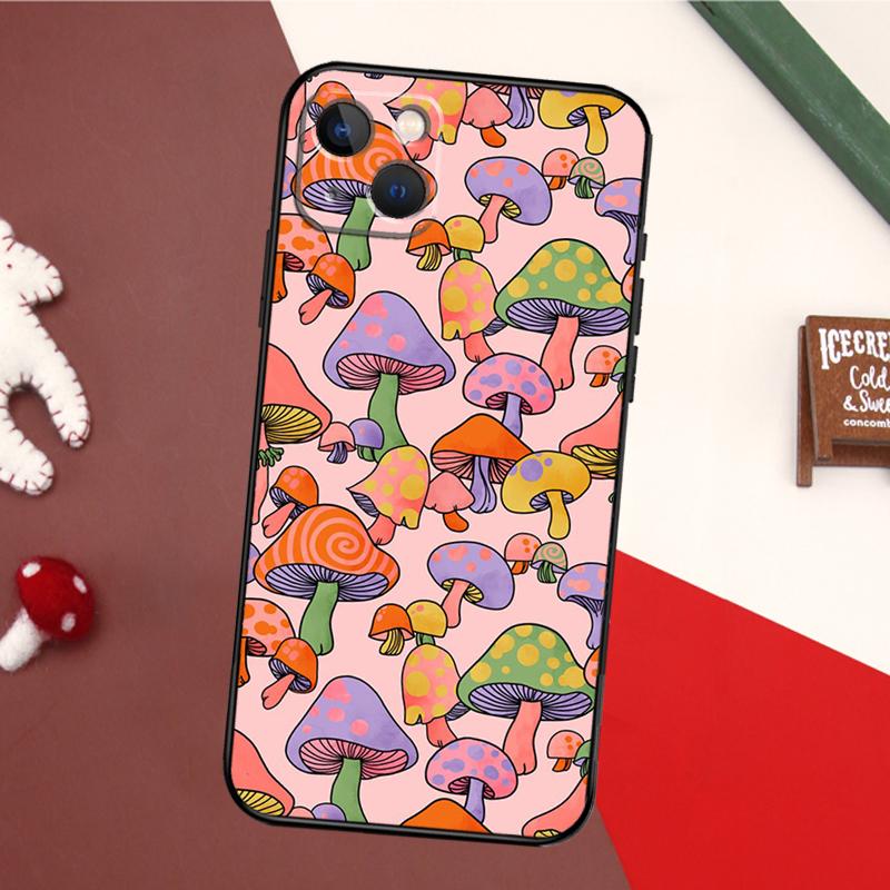 Weird Mushroom Psychedelic Phone Case For iPhone 16 15 14 11 12 Mini 13 Pro Max X XR XS Max Plus Soft Cover Shell