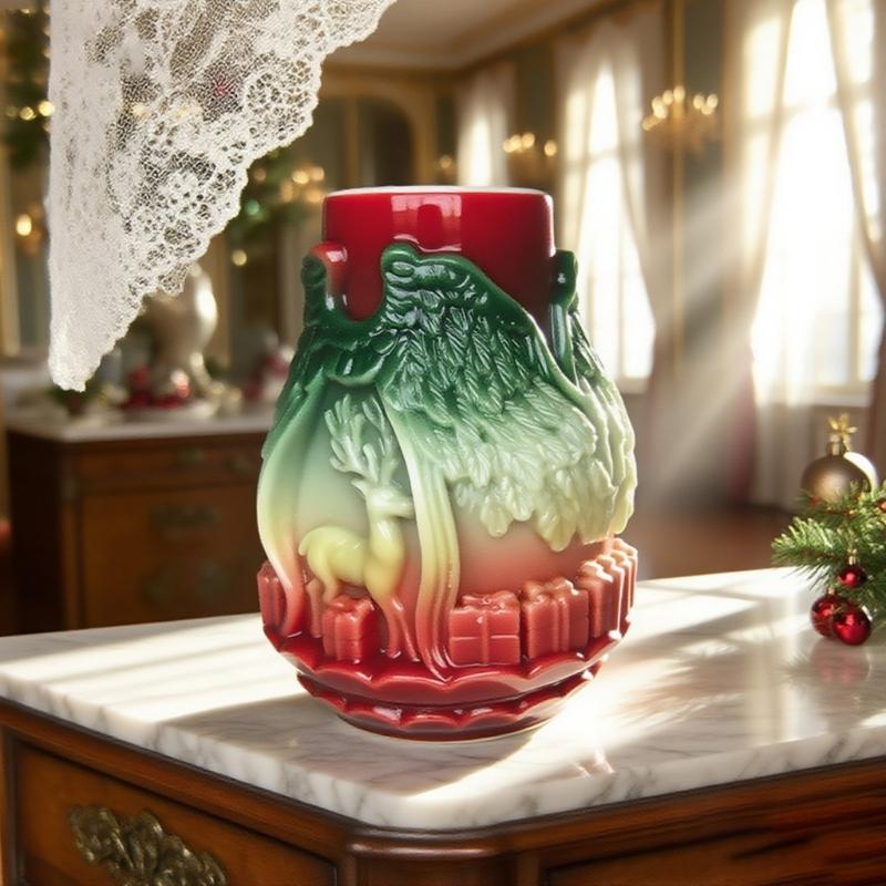 Christmas Reindeer Embossed Silicone Molds Silicone Candle Mould For Handmade Candle Soap Chocolate Holiday Decoration