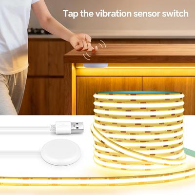 Kreative Magic Vibration Sensor Umgebungslicht mit Doppeltippen, USB 5V COB LED Streifenlicht für Schrank, Schminkspiegel-Hintergrundbeleuchtung