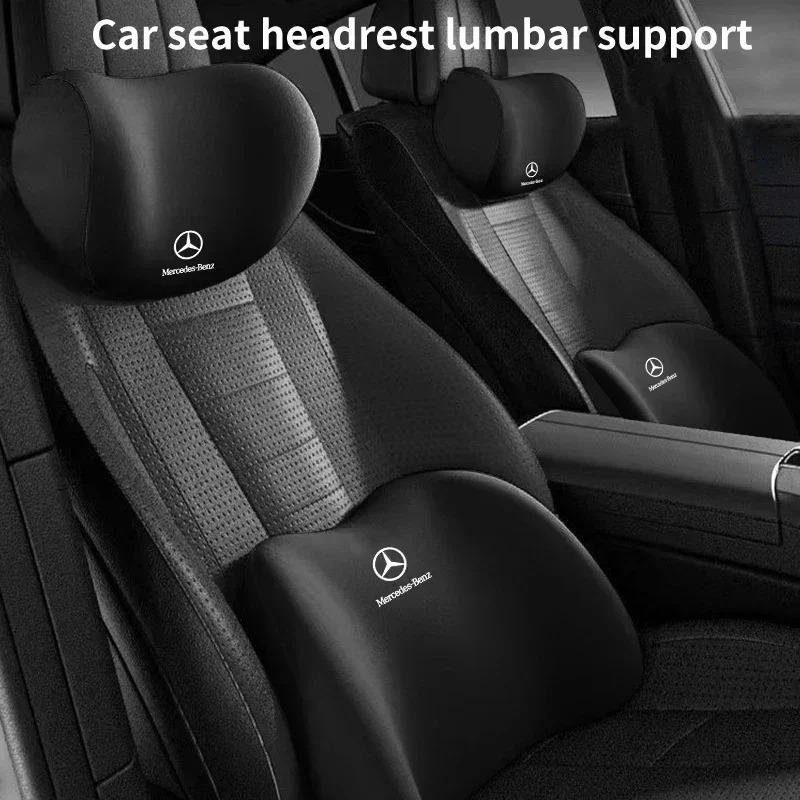 Car Lumbar Back Support Headrest Neck Pillow Car Seat Cushion For Mercedes Benz AMG A B C E S V Class A180 CLK CLA GLE C200 C300 JB1