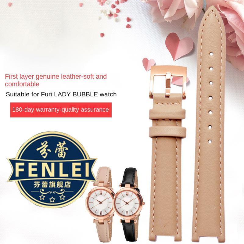 Genuine Leather Watch Band Women's Watch Strap for Folli Follie Lady Bubble Series Notch Pin Buckle Watch Bracelet 12MM 16MM 20