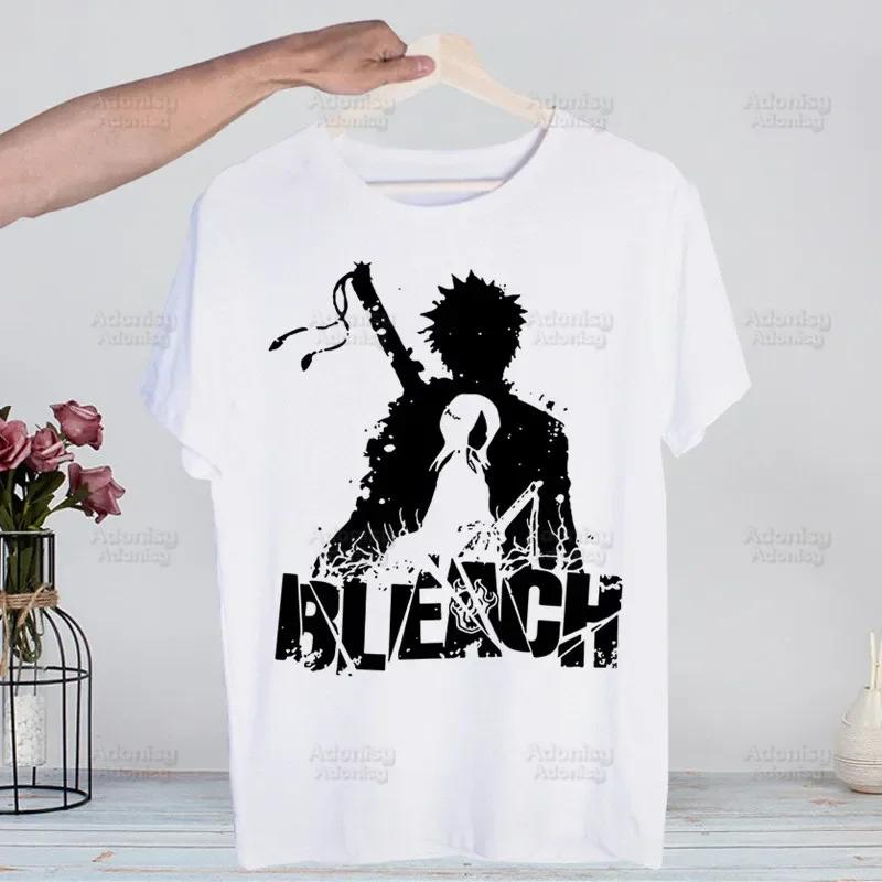 Bleach Kurosaki Ichigo Manga Anime Harajuku T-shirts Summer Men Hip Hop Funny Tshirt Streetwear t shirts Short Sleeve Tops