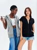 Damen ärmellose Reißverschluss Hoodie Weste locker Kordelzug leichte Jacke mit Taschen