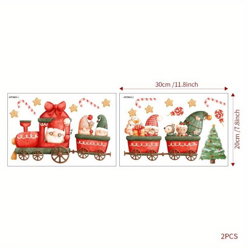 1 PZ Treno di Natale Decorazione Festiva per Finestra Adesivo Murale per Decorazione Soggiorno Decalcomania Murale 20*30CM