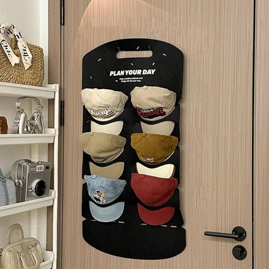 

За дверью для хранения шляпа вешалка сумка утиный язычок настенная клетчатая многослойная ткань бейсболка сумка S чёрный