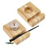 1set Wooden Ink Bottle Holder with Glass Dappen Dish/Iron Lid Bowl Cup  Dish for Calligraphy BurlyWood 9.1x6.5x2cm Inner Diameter: 3.4cm