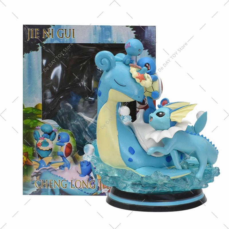 Anime  Special Effects Figure Mega Charizard Xy Greninja Gengar Mewtwo Three Form Evolution Led Light Pvc Model Toys