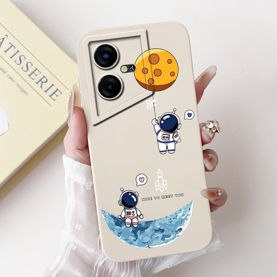 For Tecno Pova Neo Case LE6 LE6h Shockproof Cover Lovely Astronaut Liquid Silicone Bumper For Tecno Pova Neo 3 LH6n PovaNeo Etui