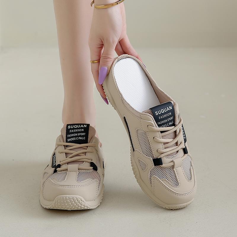 Fashion Shoes Woman 2025 Cover Toe Loafers Female Slippers Sneaker New Summer Slides Slippers Women Summer Cover Toe Sneaker Shoes Panto