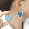 European & American C-Shaped Heart Velvet Stud Earrings for Women – Elegant Korean Style Accessories.