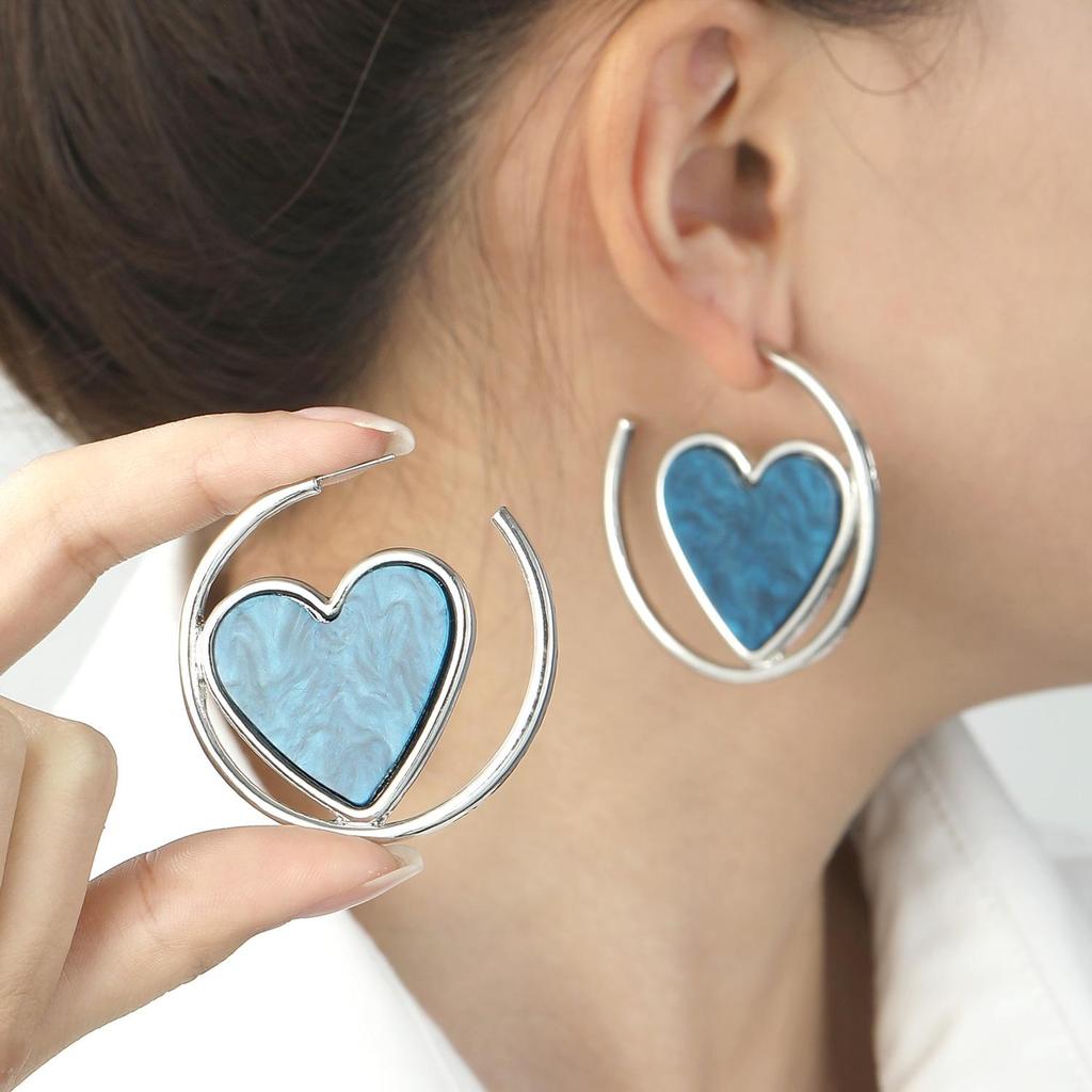 European & American C-Shaped Heart Velvet Stud Earrings for Women – Elegant Korean Style Accessories.