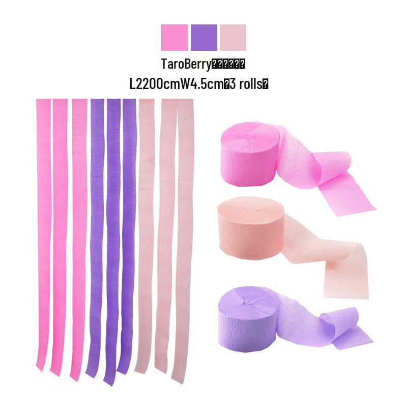 3-Pack Colored Crepe Paper Streamers for Birthday Decorations
