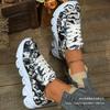 Sneakers Large Size Sneakers Women's Outer Wear Muffin Thicksole Front Lace-Up Low Top Full Graffiti Casual Sneakers