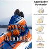1PC Custom Name Blanket New York Football Flannel Blankets Patterns Throw Blanket All-Season Soft Gift for Couch, Bed, Camping, Birthday Gifts