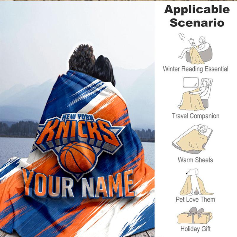 1PC Custom Name Blanket New York Football Flannel Blankets Patterns Throw Blanket All-Season Soft Gift for Couch, Bed, Camping, Birthday Gifts