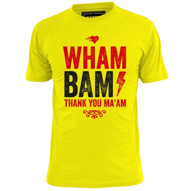 Mens Wham Bam Thank You Ma am Rock T shirt Hendrix Morrison Stones Bowie Dylan 4XL