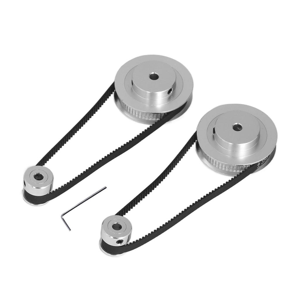 Timing Pulley Set 20 Teeth 60 Teeth Aluminum Synchronous Wheel with 280mm Length 6mm Width Timing Belt for 3D Printer