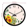 Silent Movement Flowers Wall Clock (Black Frame, 12-inch)