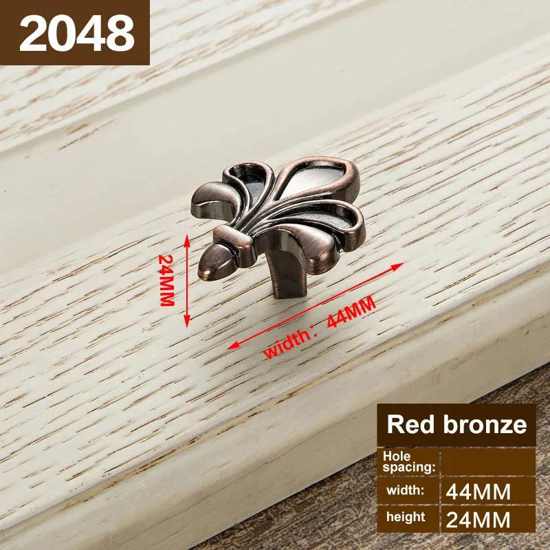 Red Bronze Handle Kitchen Door Knob Cabinet Drawer Closet Antique Shabby Chic Handles Dresser Knobs Furniture pulls
