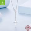 S925 Sterling Silver Eternal Cross Y Necklace, Pop Infinite Love Collarbone Chain